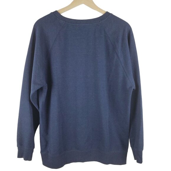 Wildfox Sweatshirt Womens Small Good Vibes Needlework Navy Blue Crew Oversized - Picture 2 of 7